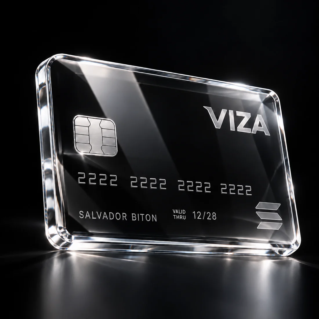 VIZA transparent crypto card